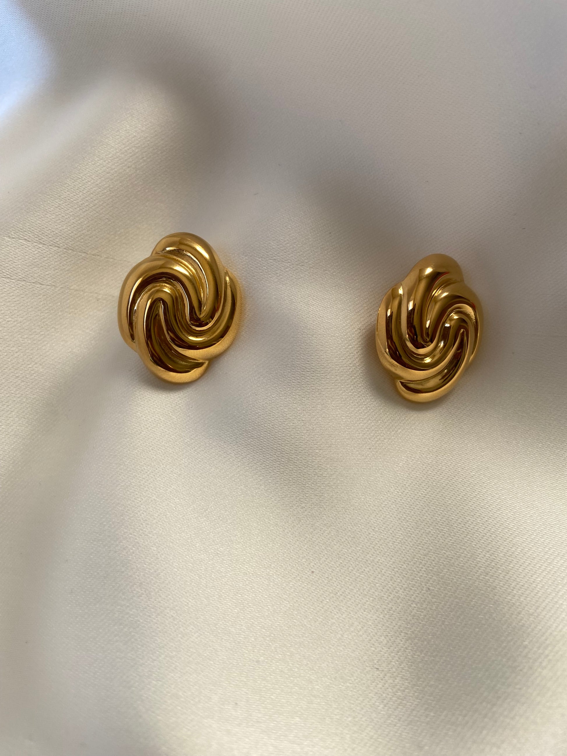 Gold Tone Swirl Earrings