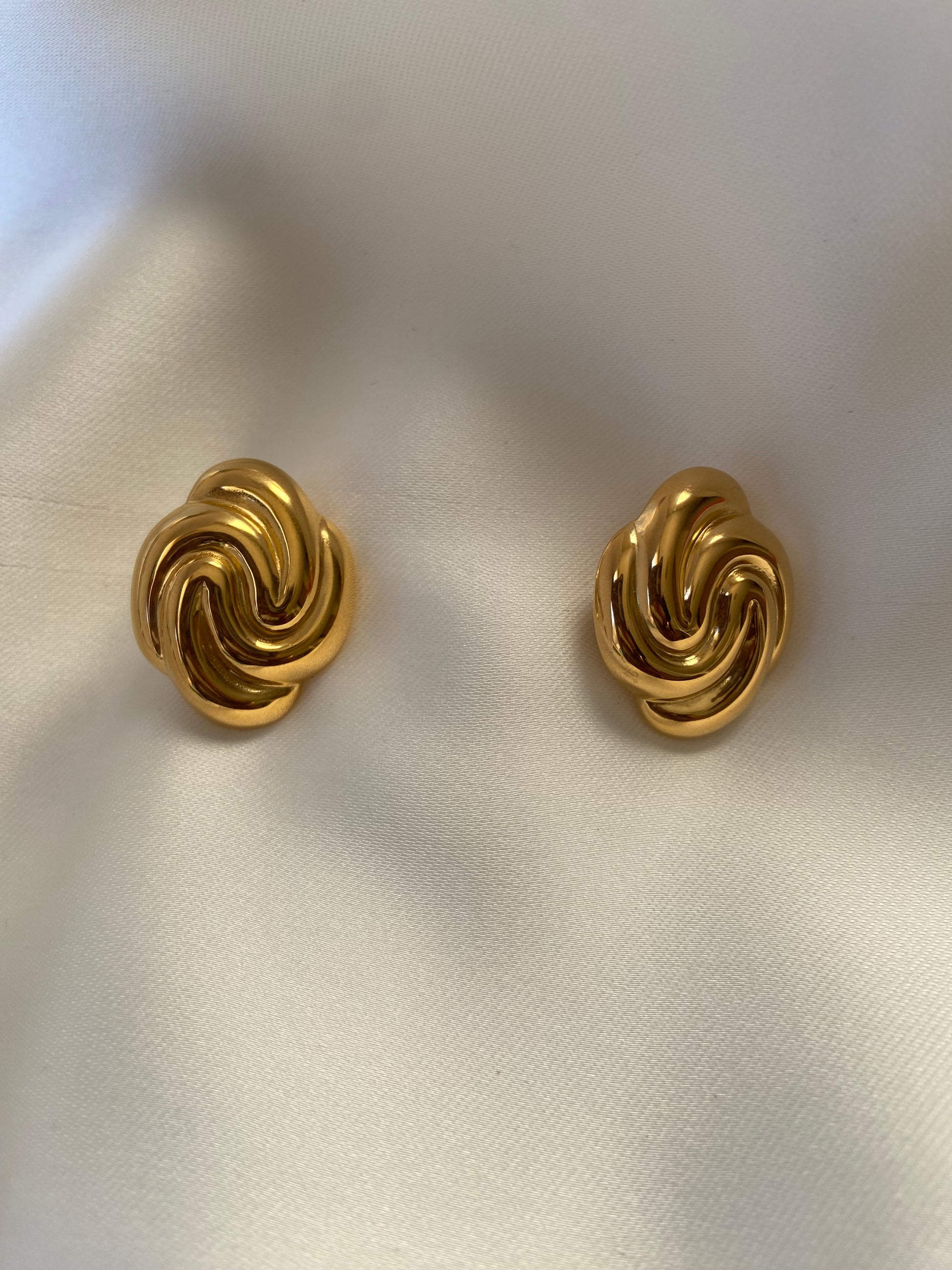 Gold Tone Swirl Earrings